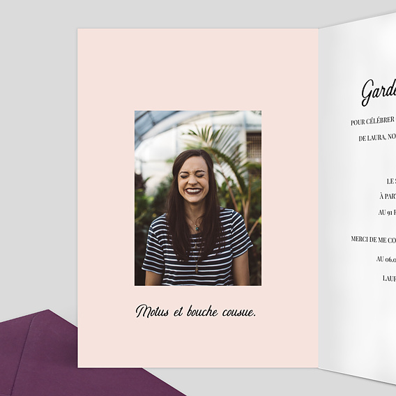 Invitation anniversaire Motus Intérieur Gauche