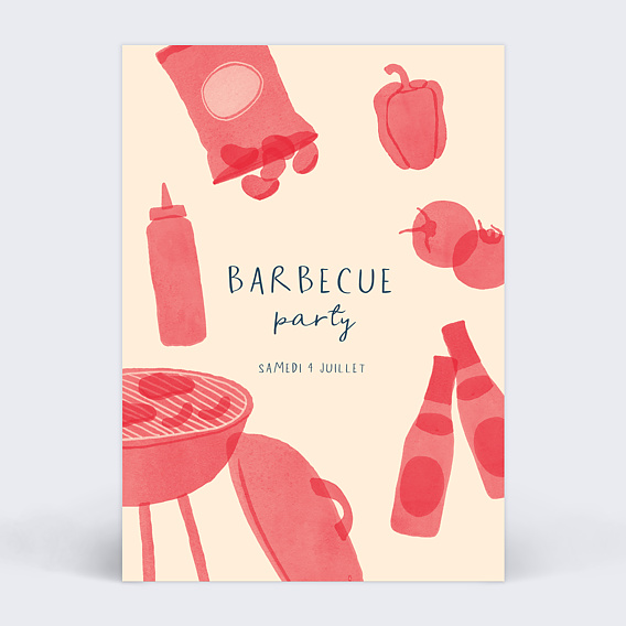 Invitation anniversaire Barbecue Recto