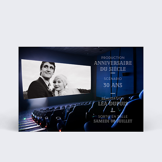 Invitation anniversaire Thème Cinéma