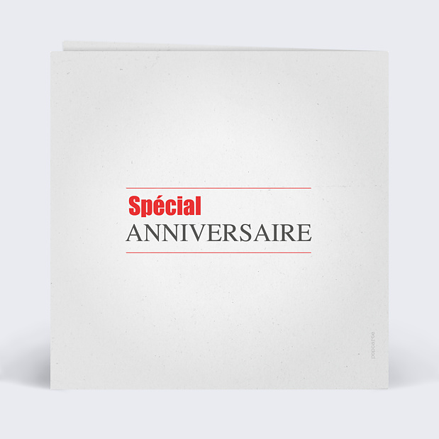 Invitation Anniversaire Journal Verso