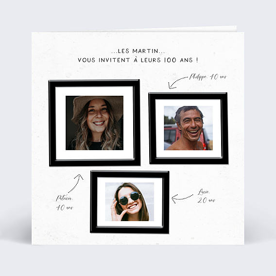 Invitation Anniversaire Adulte Triple