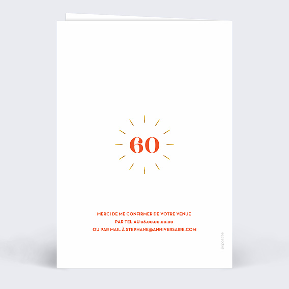 Invitation anniversaire Multicolore 3 Photos Verso