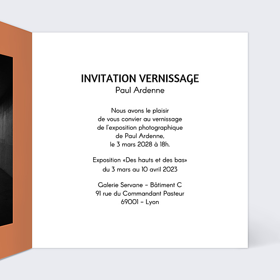 Invitation Professionnelle Exposition Photo