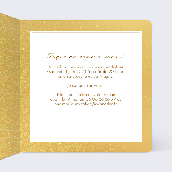 Invitation Toutes Occasions Invitation VIP Or