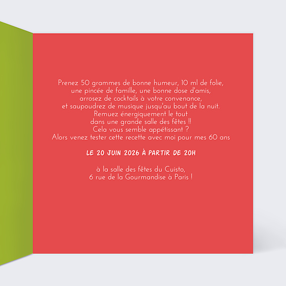 Invitation Anniversaire Adulte Gâteau