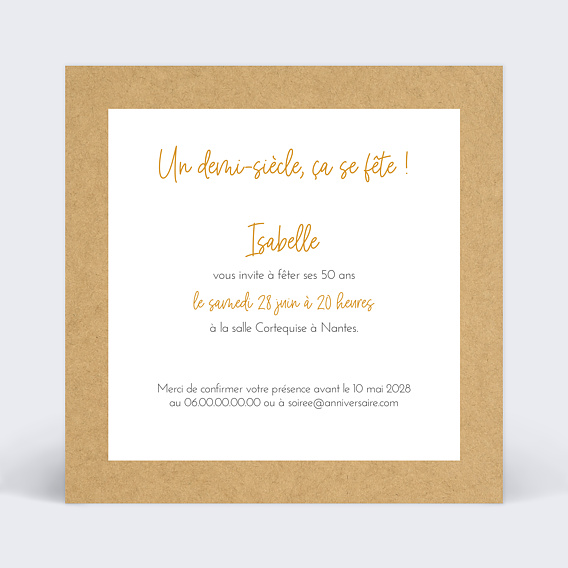 Carte d'invitation Fanions Bucolique Verso