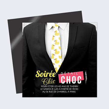 Invitation Anniversaire Adulte Soirée Chic Détail Choc