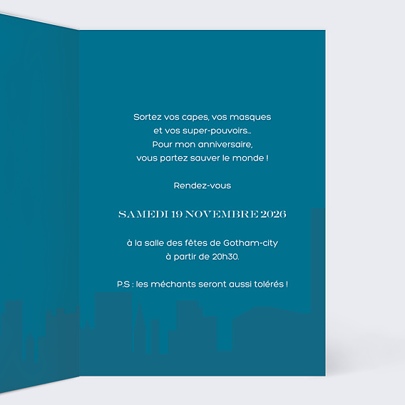 Invitation Anniversaire Adulte Super Héro