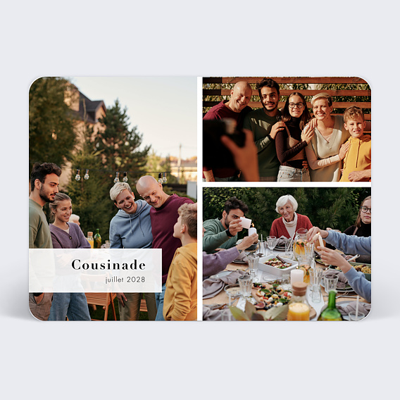 Carte d'invitation Ruban Recto