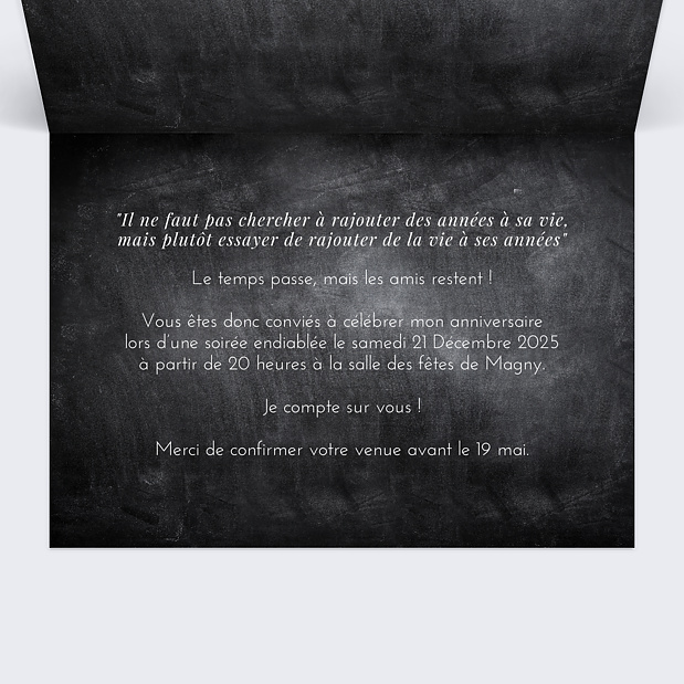 Invitation Anniversaire Avant-Après Intérieur Droit