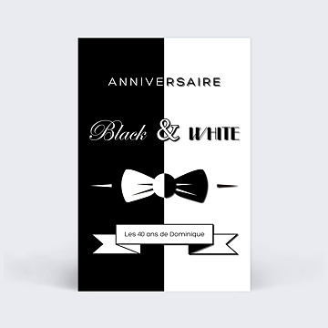 Invitation Anniversaire Virtuelle Black And White