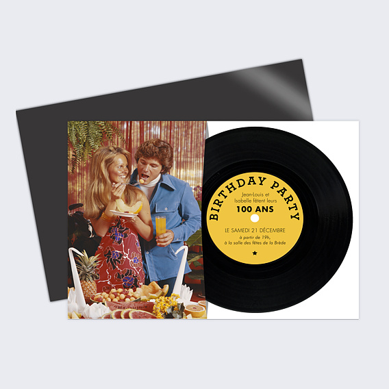 Invitation anniversaire Effet Vinyle