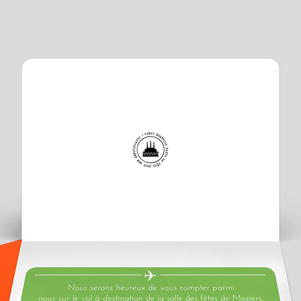 Invitation Anniversaire Boarding Pass Intérieur Gauche