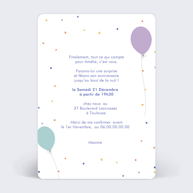 Invitation Anniversaire Fete Surprise Popcarte Invitation Anniversaire Fete Surprise Popcarte