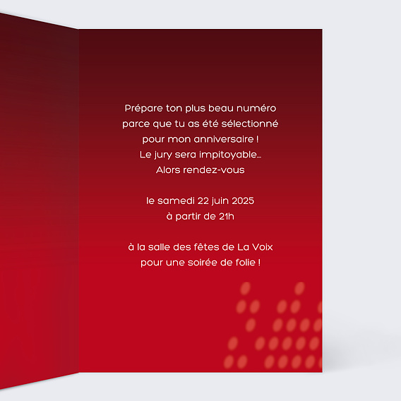 Invitation anniversaire enfant Je Vous Veux ! Intérieur Droit
