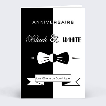 Invitation Anniversaire Adulte Black And White