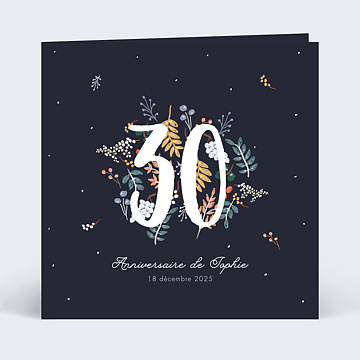 Invitation Anniversaire Adulte Fleurs