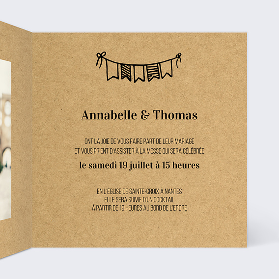 Carte d'invitation Petit Carnet Intérieur Droit