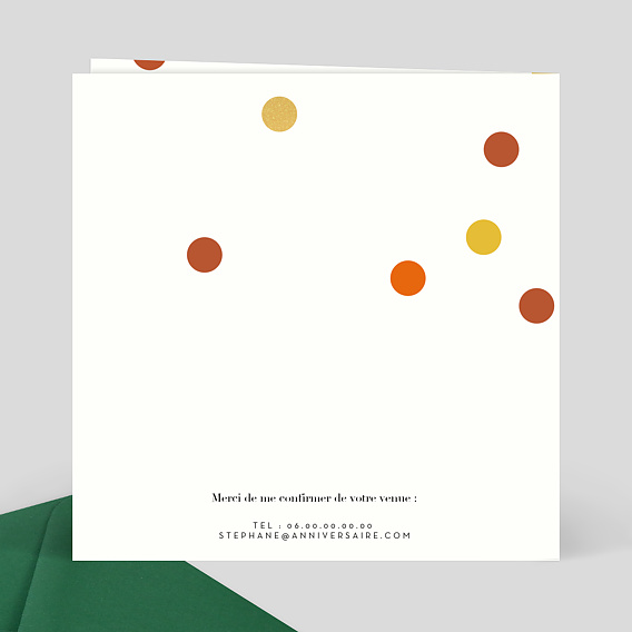 Invitation anniversaire Sobre Verso