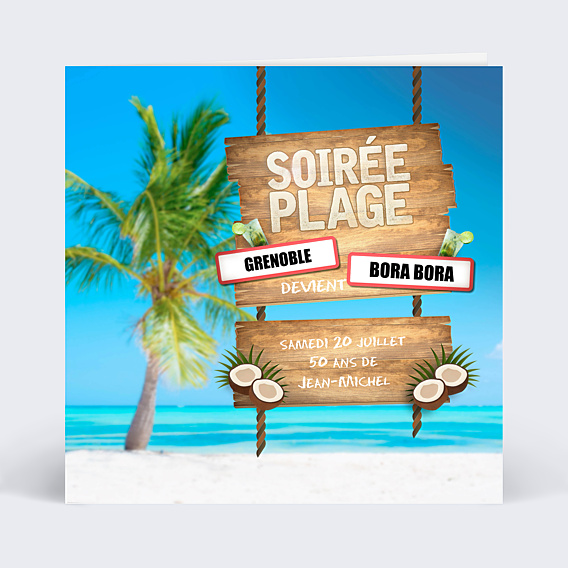 Invitation Anniversaire Adulte Plage