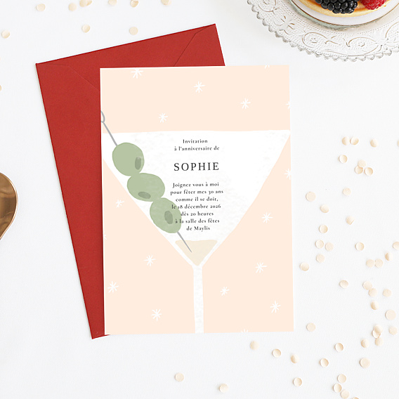 Invitation Anniversaire Adulte Cocktail
