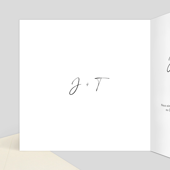 Faire part pacs Carte Pacs Coeur et Dessins Intérieur Gauche