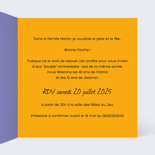 Invitation Anniversaire En Famille Intérieur Droit