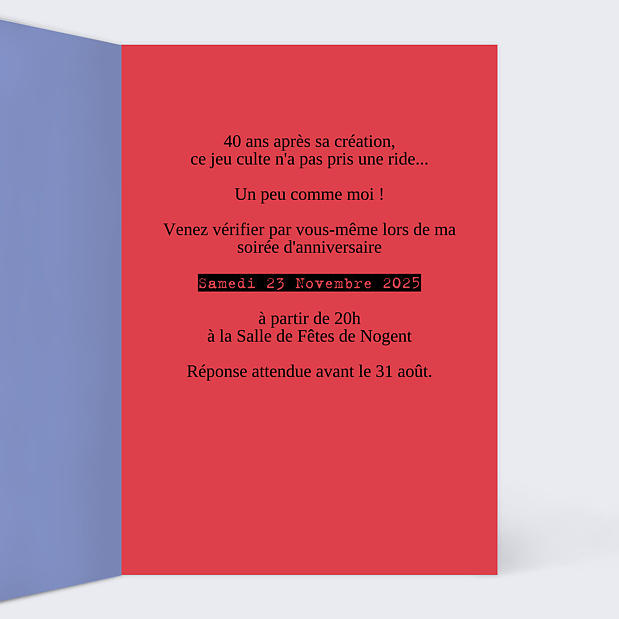 Invitation Anniversaire Cube Intérieur Droit