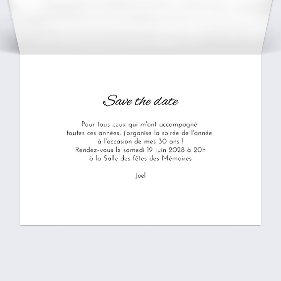 Carte d'invitation Sobre et Jolie Intérieur Droit