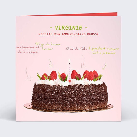 Invitation Anniversaire Adulte Gâteau