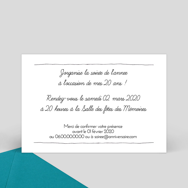 Invitation Trait de Crayon Verso