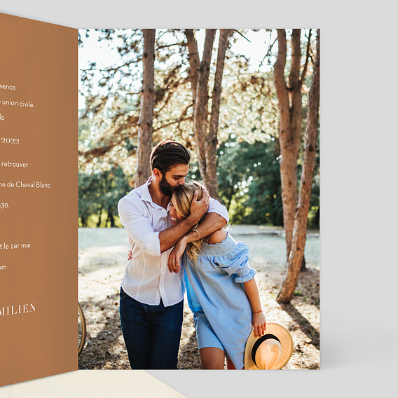 Faire part pacs Carte Pacs Trio Photo Intérieur Droit