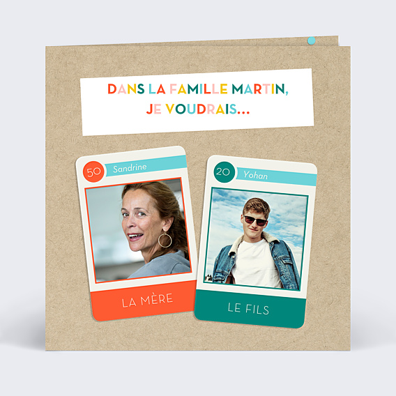 Invitation Anniversaire Adulte Jeux des 7 Familles