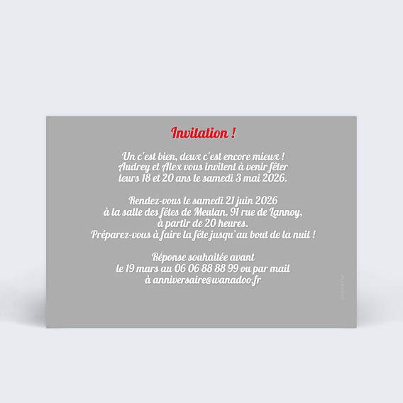 Invitation Anniversaire Adulte Télé-Réalite