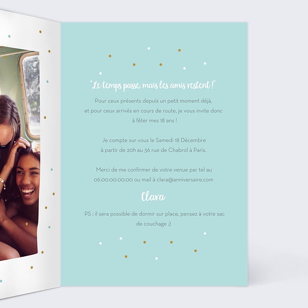 Invitation Anniversaire Paillettes Intérieur Droit