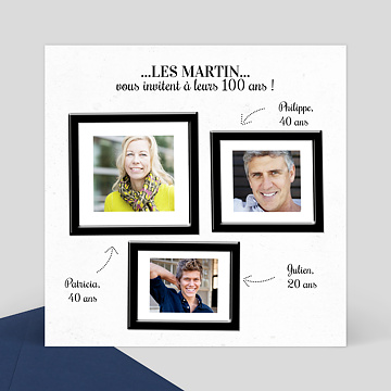 Invitation Anniversaire Adulte Triple