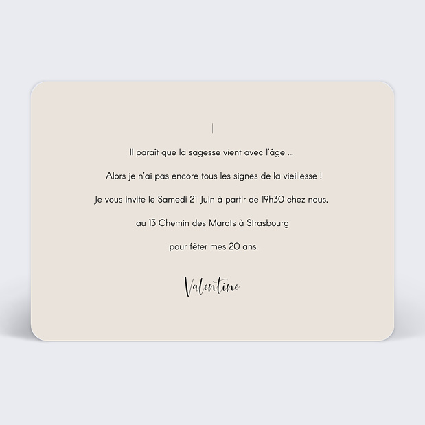 Invitation Anniversaire Polaroid Verso