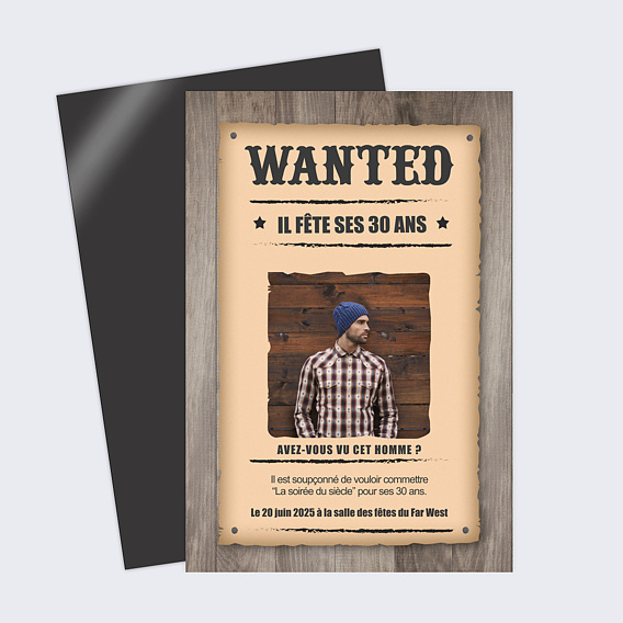 Invitation anniversaire Wanted