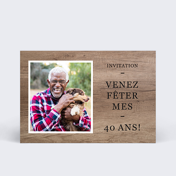 Invitation Anniversaire Adulte Fond Bois