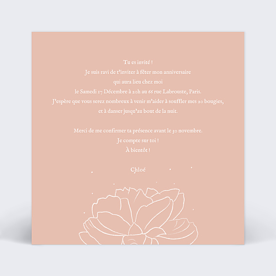Invitation Anniversaire Adulte Parfum