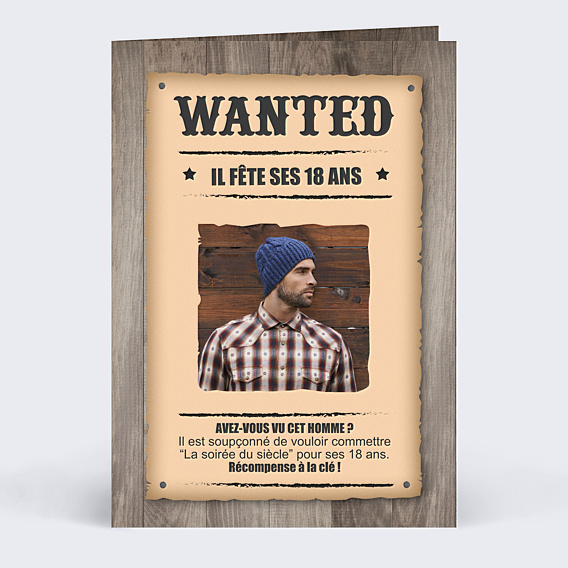 Invitation Anniversaire Adulte Wanted