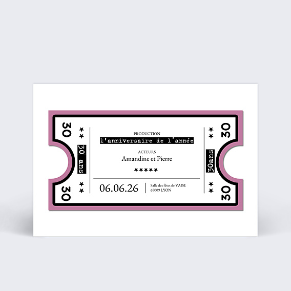 Invitation Anniversaire Adulte Place de Cinéma