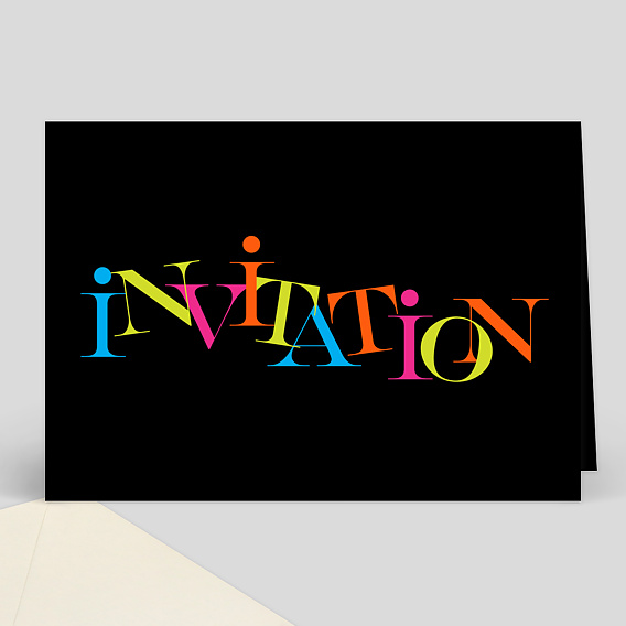 Invitation Anniversaire Enfant Typo colorée Invitation enfant