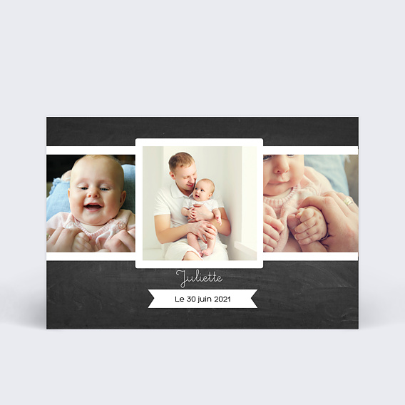 Faire-part Naissance Ardoise classique