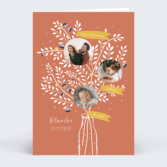 Faire part naissance Arbre généalogique