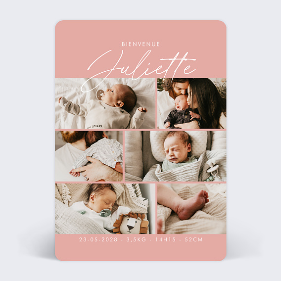 Faire part naissance Fille Élégance