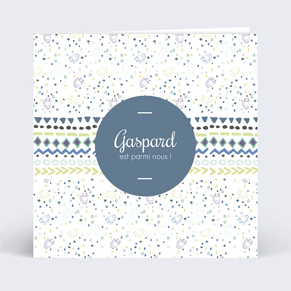 Faire-part Naissance Pastille et jolie frise