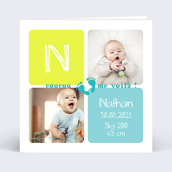 Faire-part Naissance Carrés