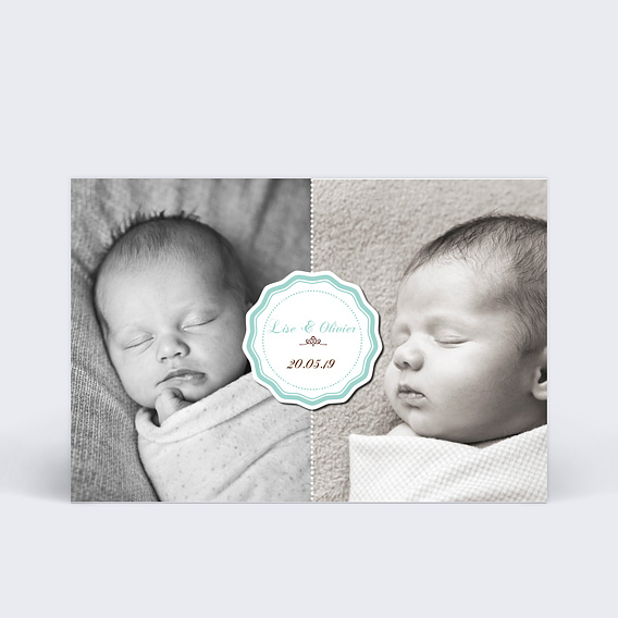 Faire-part Naissance Naissance carte jumeaux