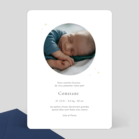 Faire part naissance Faire-part Étoilé Verso